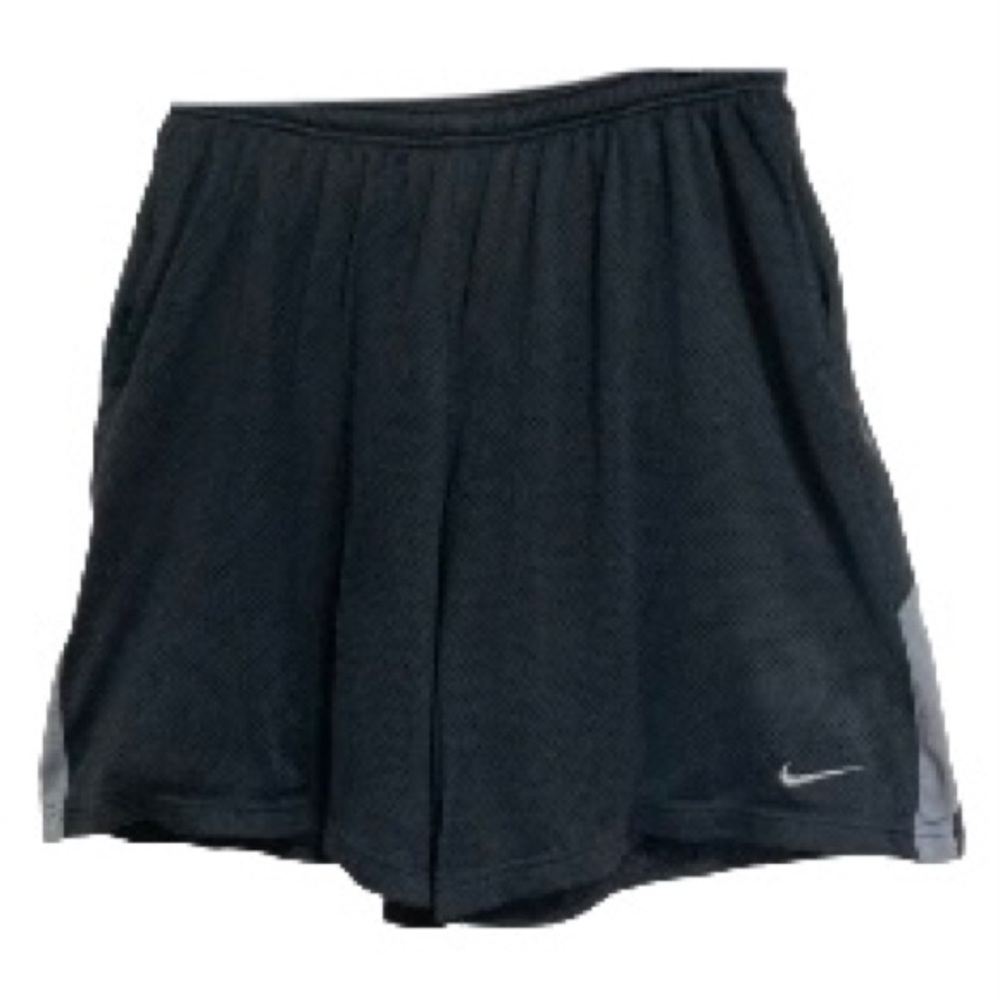Nike Running Athletic Shorts Black Gray Swoosh Elastic Waist Inner Tie Mesh XXL